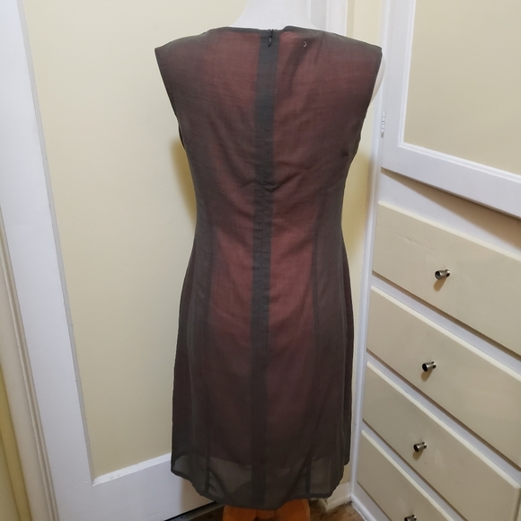 Classic Shift Dress / by Rene Lezard / Gray on Orange / Size 40 Euro / 8… - Picture 4 of 6